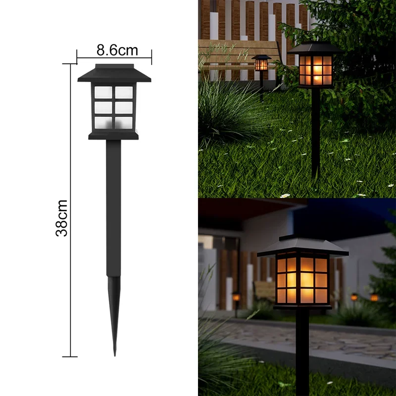 IP44 Waterproof Solar Outdoor Garden Lawn Light LED Simulation Flame Path Ambience Decoration Light Solar-Powered Street Lamps