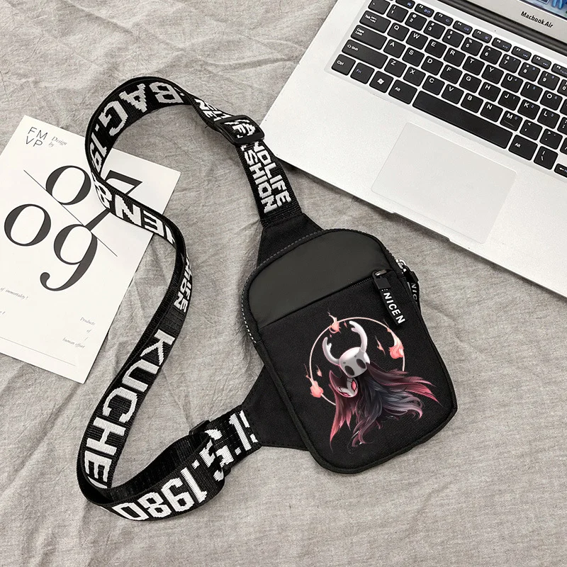 Hollow Knight Shoulder Bag Sports Casual Lightweight Mini Phone Bags Cartoon Game Figure Printed Men Crossbody Chest Pack Gift view 4
