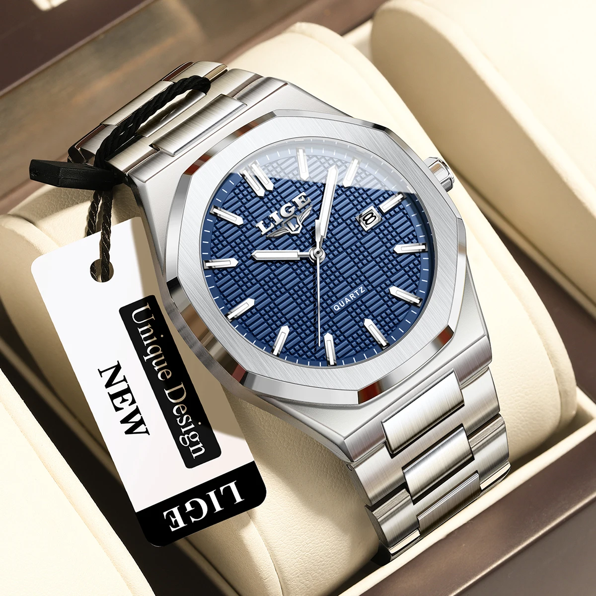 

LIGE Hot Best Seller Quartz Wristwatches for Men Simple Fashion Waterproof Men's Watches Original Steel Strap Man Watch Luminous