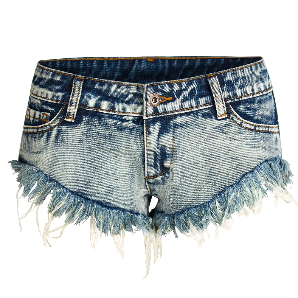 Sexy Vintage Denim Shorts Women Casual Mini Jeans Short Trousers Tassel Low Waist Summer Clothing Beach Booty Shorts XXXL 3XL