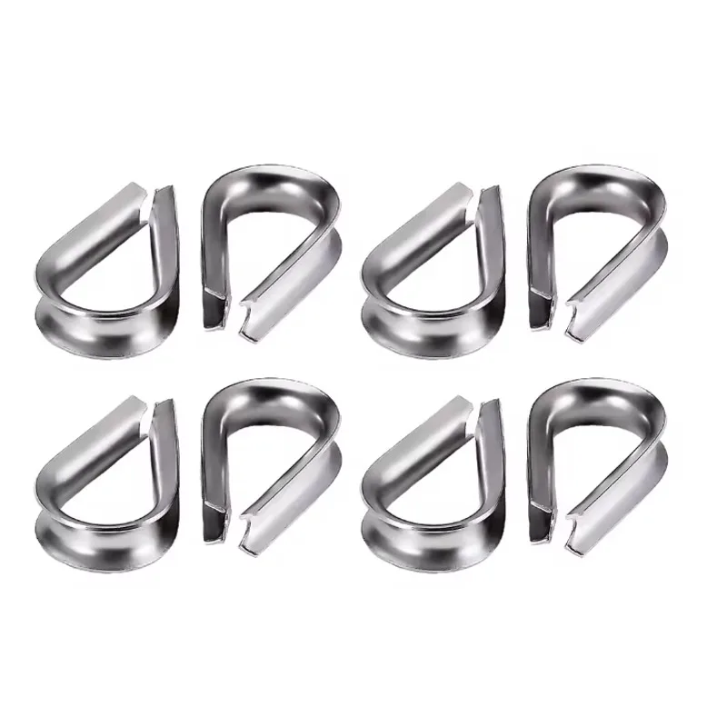 Stainless Steel Wire Rope Thimbles Clamp Rigging Cable Ring Wire Rope Clamp Protective Sleeve Fastener Clips Hardware Tools