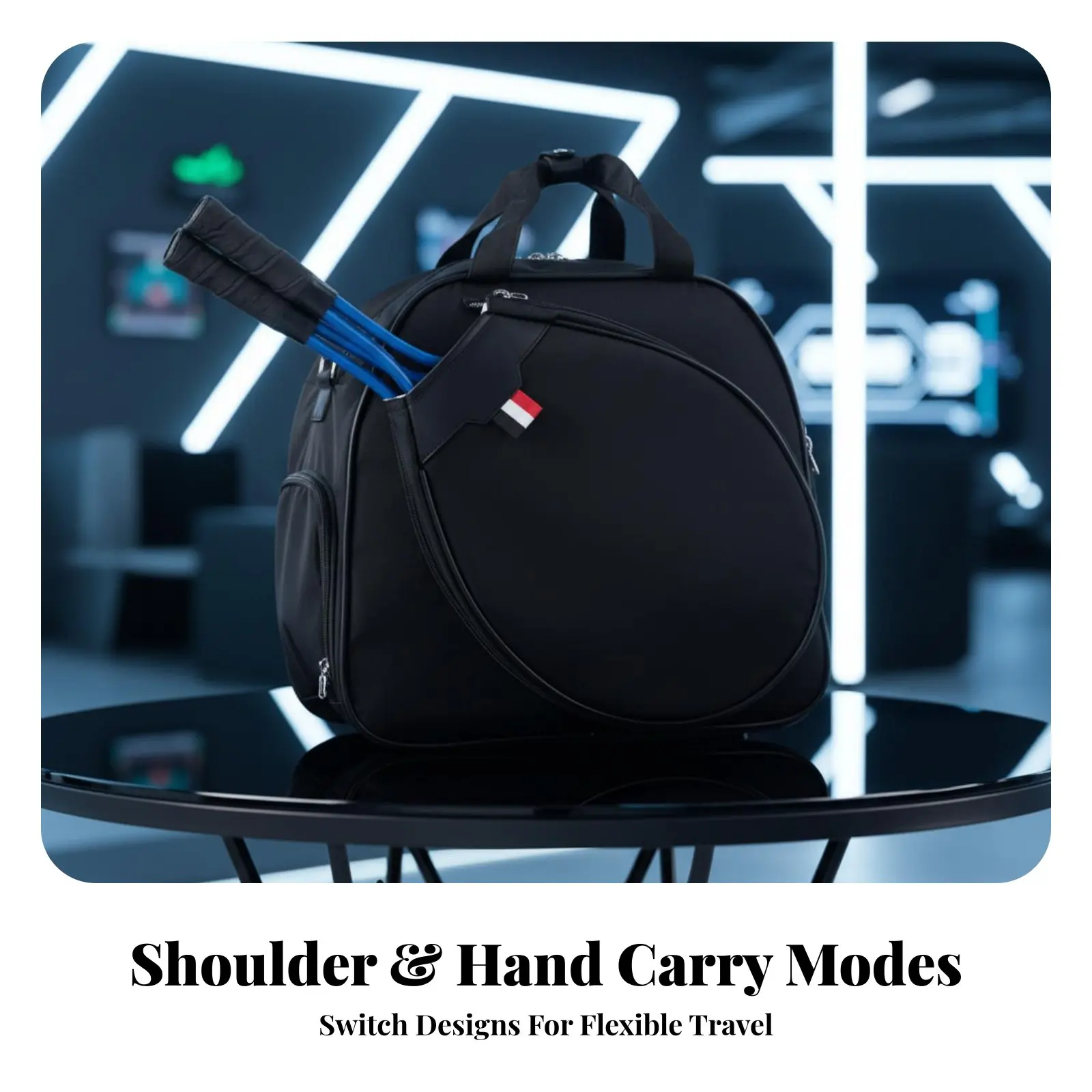 

Large Capacity Racket Bag Multiple Pockets Racket Racket Tote Bag Quilted Sports Backpack Detachable Shoulder Strap for Gym