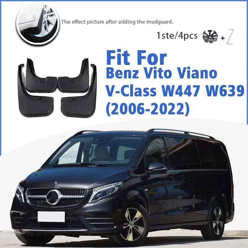 

For Benz Vito Viano V Class 2006-2022 W639 W447 Mud Flap Guards Splash Mudguard Fender Mudflaps Car Accessories Front Rear 4pcs