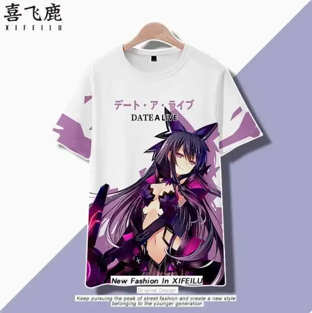 

Anime DATE A LIVE Yatogami Tohka Short Sleeve T-Shirt Summer Cosplay Costume Casual Student Loose Tops anime