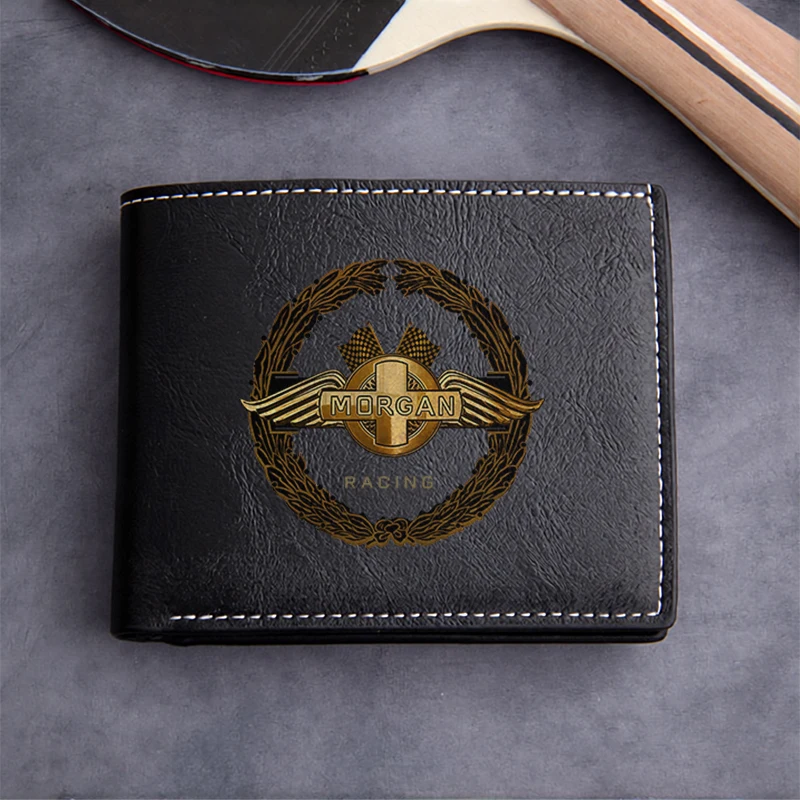MORGAN RACING Premium PU Leather Wallet Men's Compact Design Lightweight Durable Business Style Minimalist Elegant Finish
