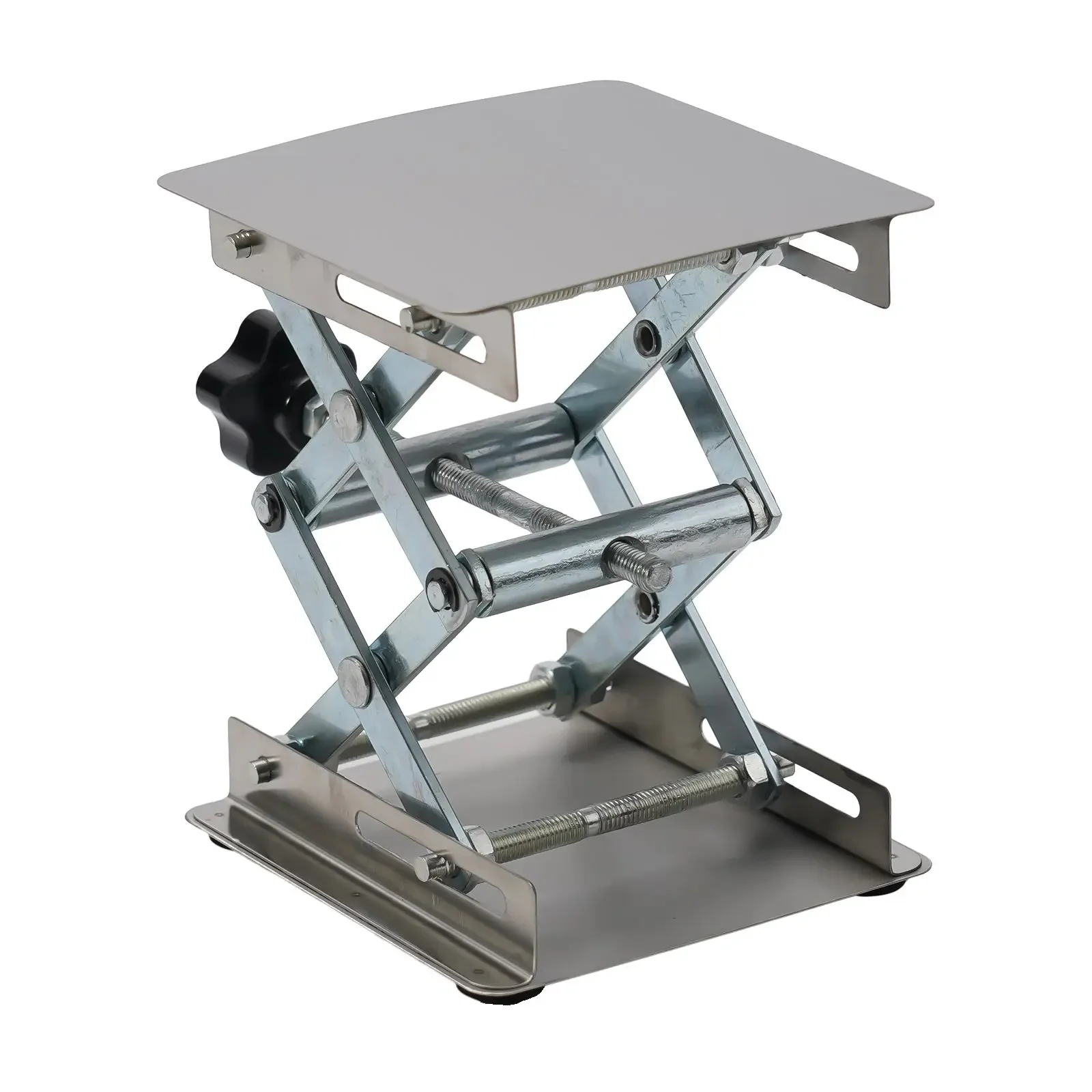 Adjustable Stainless Steel Lifting Stand for Woodworking and Laboratory Use Offering Stability and Resistant Construction