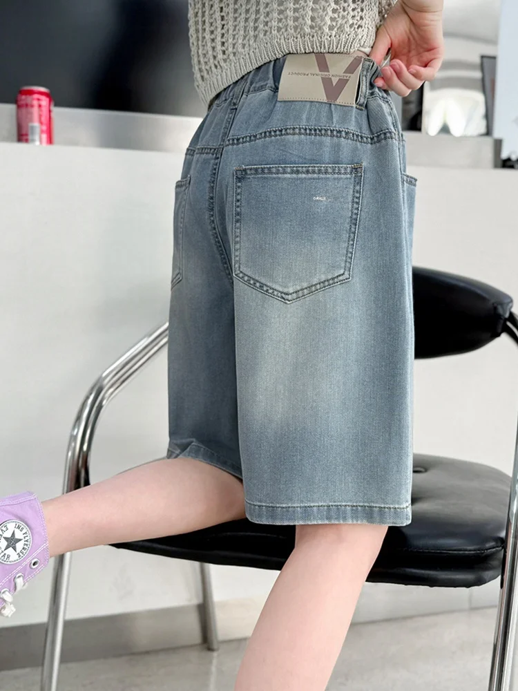 shorts-decontractes-rosnier-pour-filles-style-coreen-taille-haute-longueur-cinq-quarts-respirants-pantalons-d'ete-pour-enfants-de-taille-moyenne-a-grande