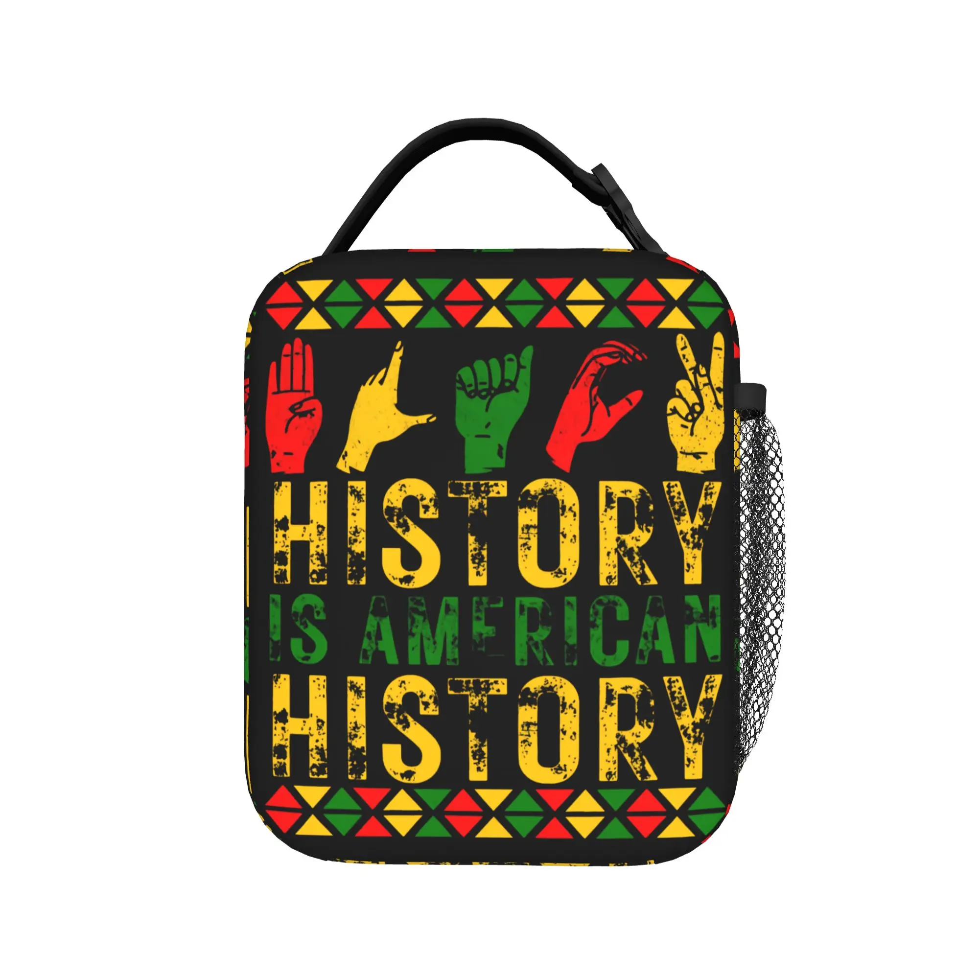 

Black History Insulated Lunch Bag Thermal Bag Reusable,Meal Container Portable Tote Lunch Box for Men Women Work Outdoor