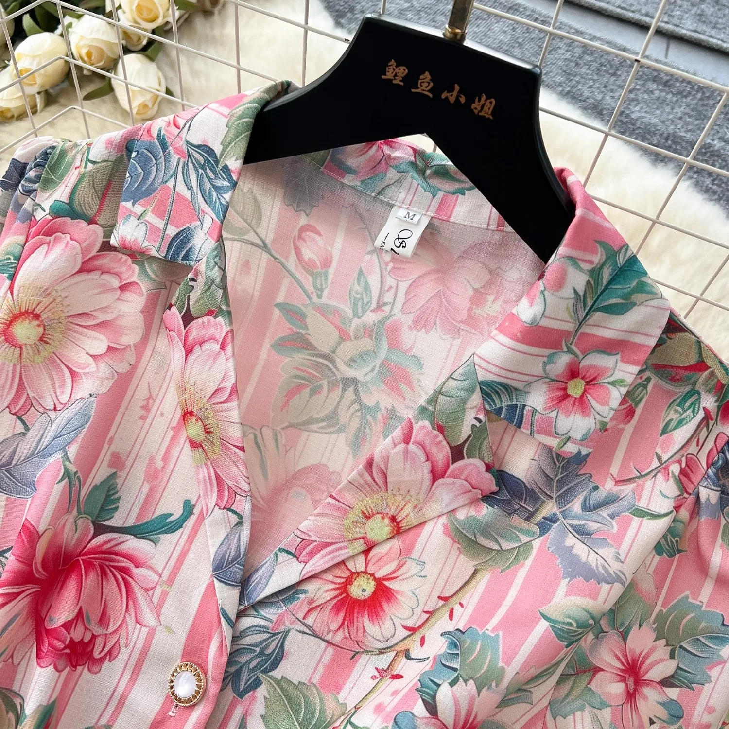 Verão férias flor boho robe vestido feminino manga curta entalhado cinto a linha praia festa vestido pérolas botões até maxi roupas