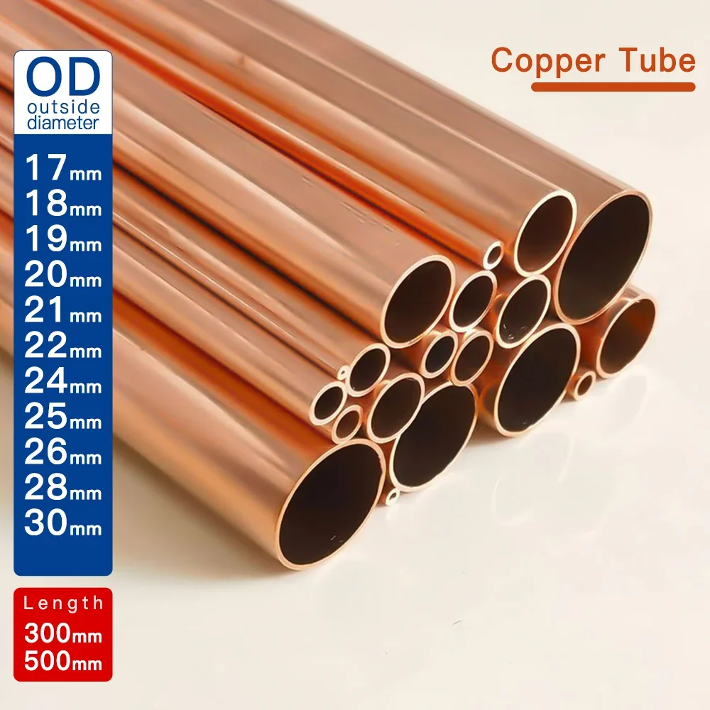 

Copper tube OD17-30mm length300 500mm Round Copper alloy Pipe Straight red copper precise thickness 0.5-2