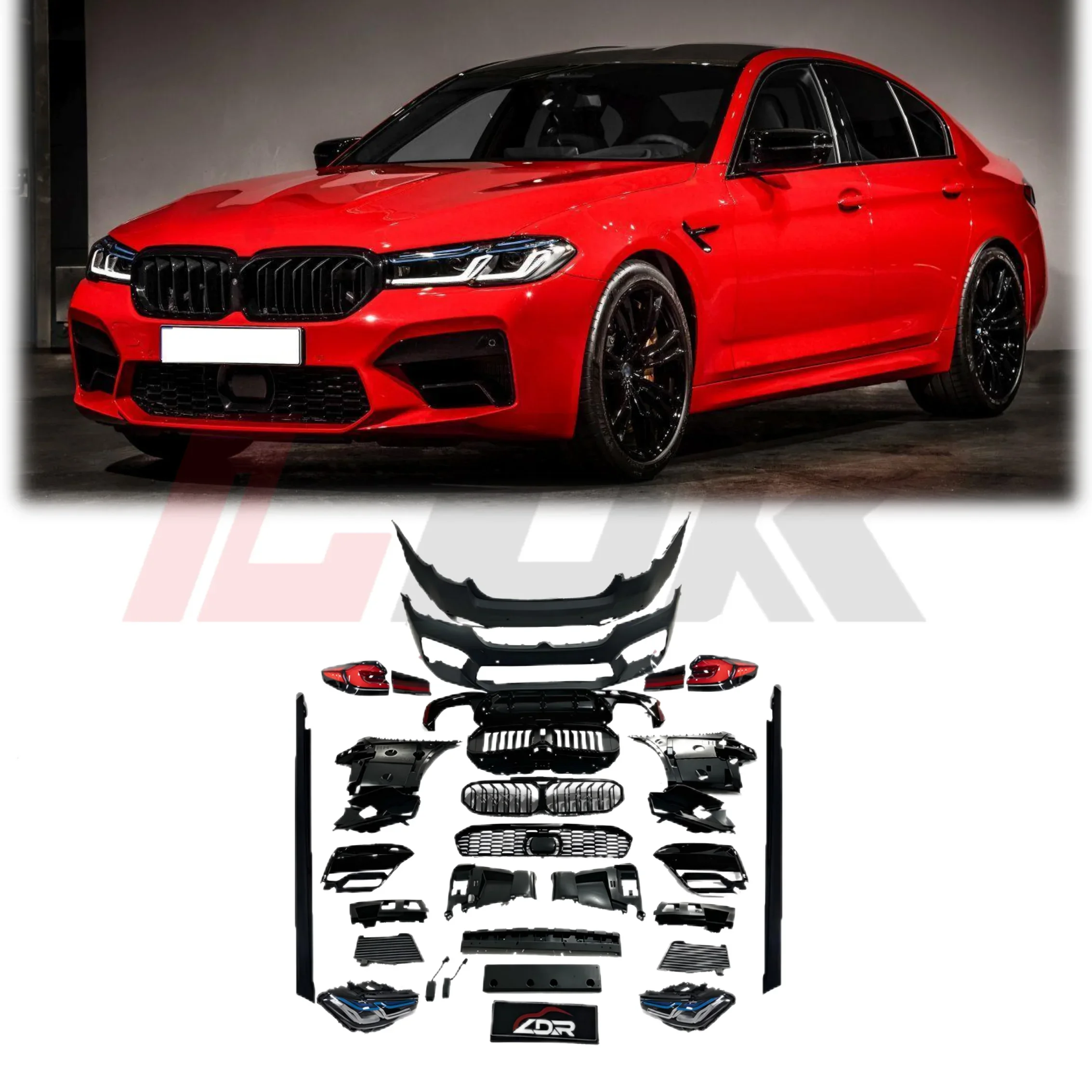 

BR T- For 5 Series G30 2016-2020 Upgrade to G30 LCI M5 F90 M-Power Style Bodykit with LED Headlight Plug and Play Bumper Parts