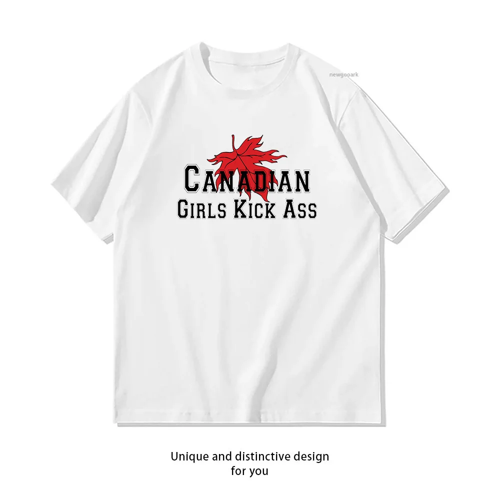 Canada Canadian Girls Kick Ass T-shirt Woman Man Summer Cotton Graphic T Shirts Adult Streetwear Camisetas Tops Tee