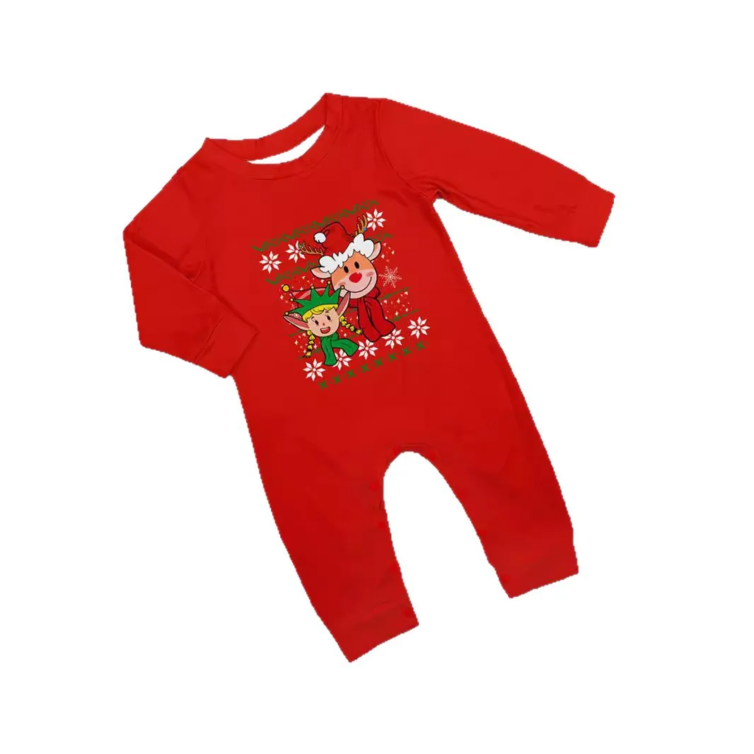 طقم بيجامة أوروبي مطبوع عليه رسوم كرتونية لعيد الميلاد لعام 2025 ، طقم بيجامة للأطفال لجو عيد الميلاد عبر الحدود #5