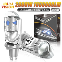 1000000LM H4 Bi Mini LED Projector Lens Car Bulbs Auto Headlight LHD RHD Turbo Lamp Canbus Plug&Play Dual Motorcycle Hi/Low Beam