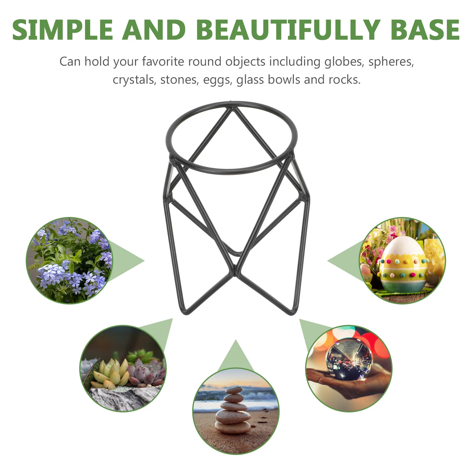 

Crystal Ball Stand Vases Egg Holder Metal Base Display Platter Stands Sphere Bowl nament Globes Stones Glass Bowls Rocks Home