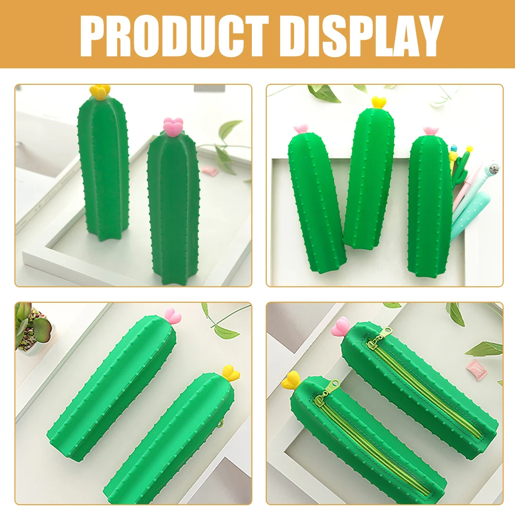 

Lovely Cactus Shaped Pencil Holder Multi-Function Zipper Pencil Pouch Large Capacity Pen Storage Bag For Students Office