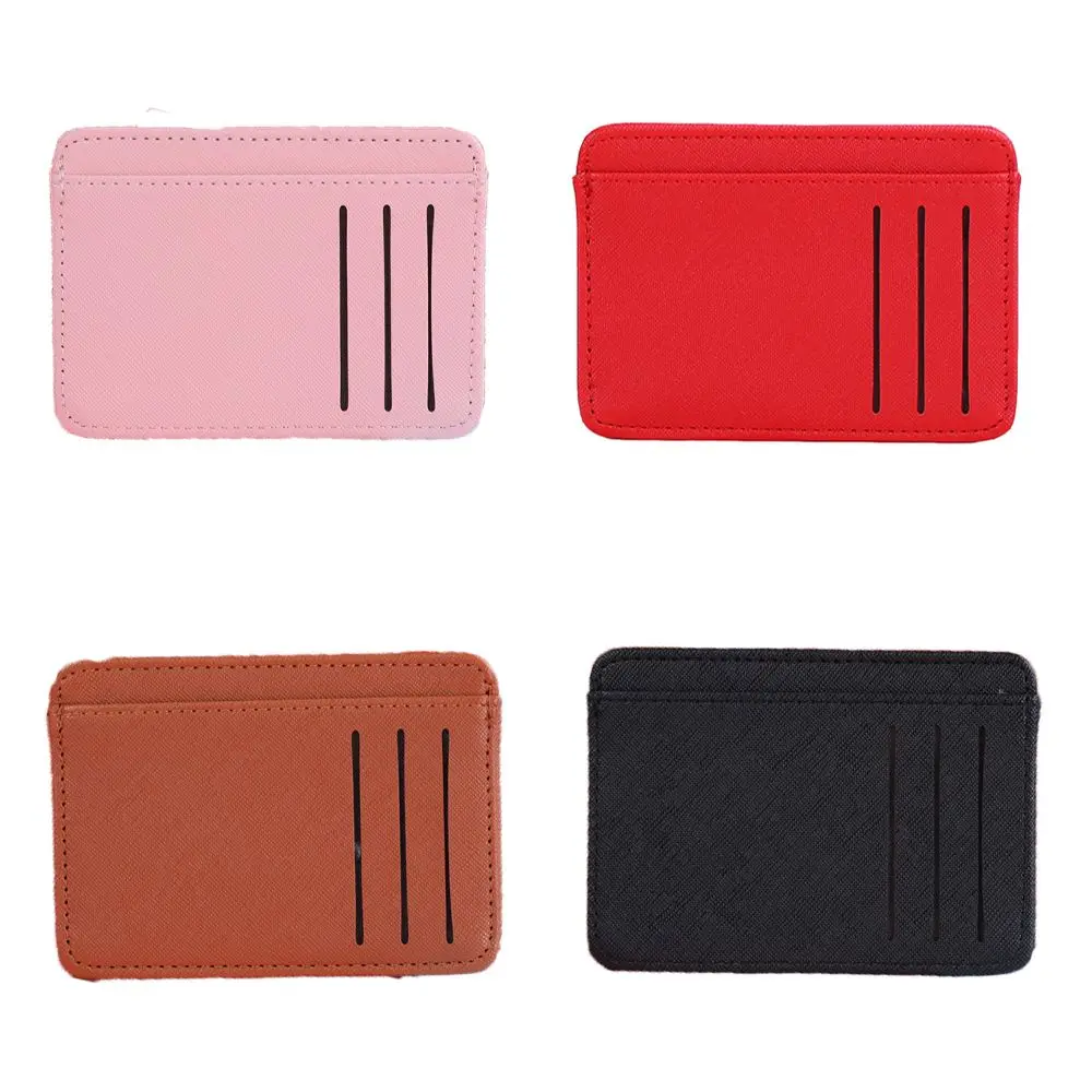 Simple Sweet PU Leather Solid Color Multifunctional For Men Purse Wallets Money Bag Korean Card Holder Women Coin Purse