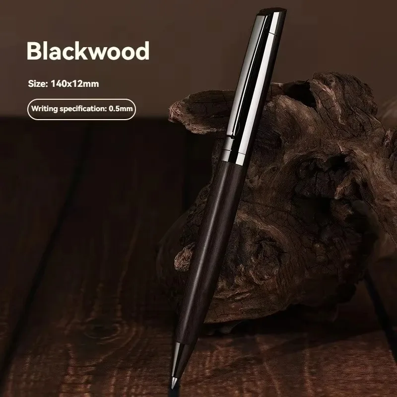 1 Set Premium Metall-Kugelschreiber mit Holzkörper für Glattes Schreiben und Hochwertiges Design - Schwarze Tinte - Büro - Mit Etui