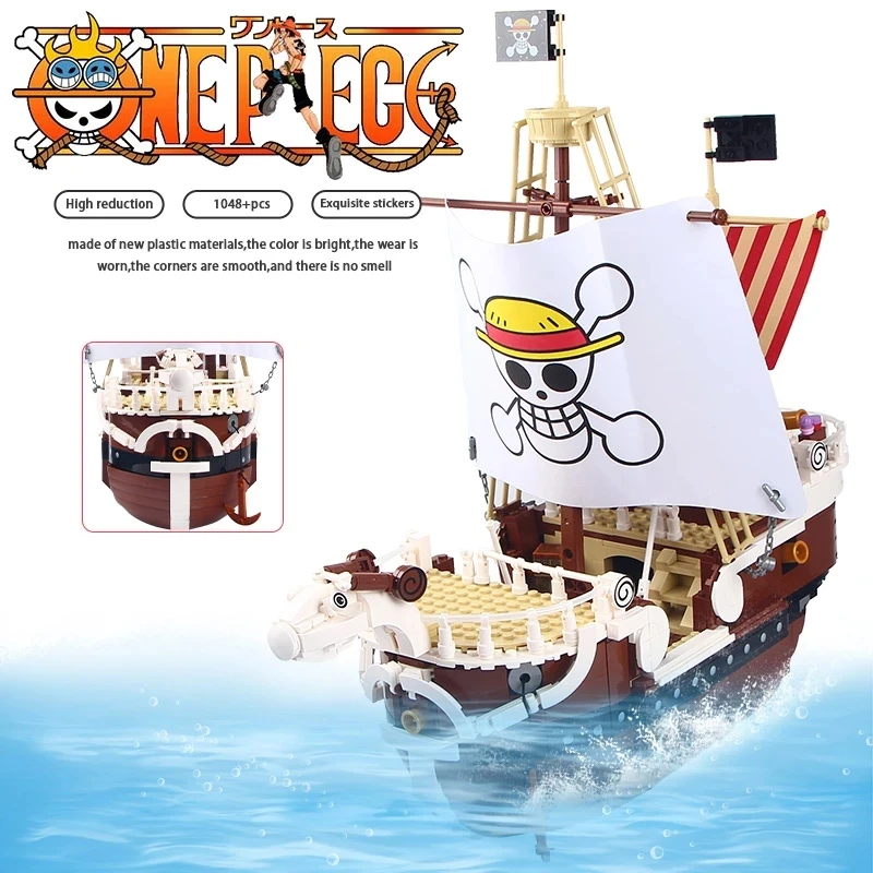 2022 New Anime One Piece Going Merry Thousand Sunny Model Building Blocks Bricks Kit Luffy Zoro Sanji Figures Set Kid Toys Gift