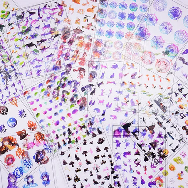 Iluzoryczny przezroczysty klej kroplowy papierowy materiał DIY kryształowy biżuteria z żywicy kwiat i trawa, wieloryb i łosia naklejka ze wzorem jelenia