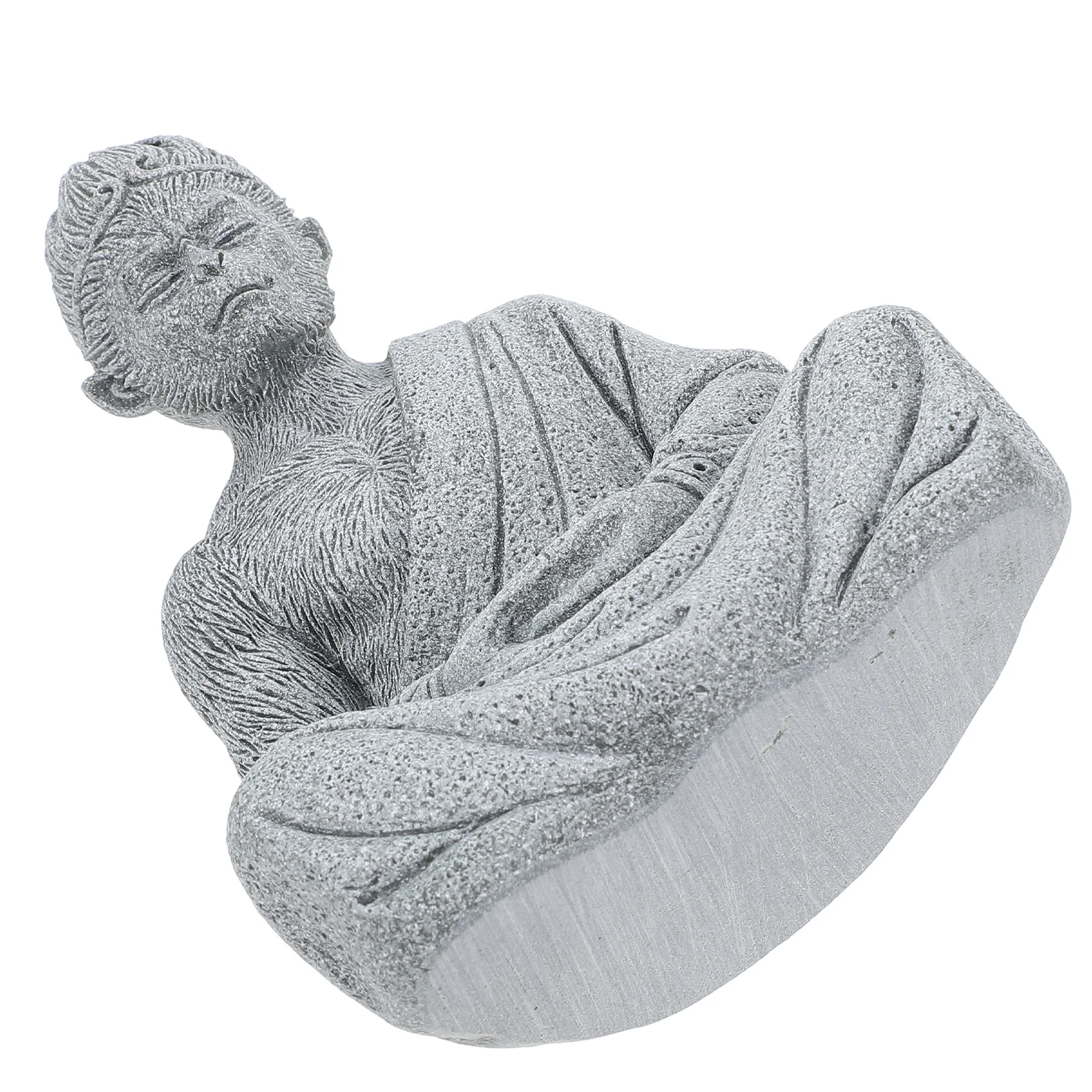 

Mini Buddha Statue Stone Powder Finish Small Garden Decor for Outdoor Landscaping Fish Tank Home Office Desktop Decoration