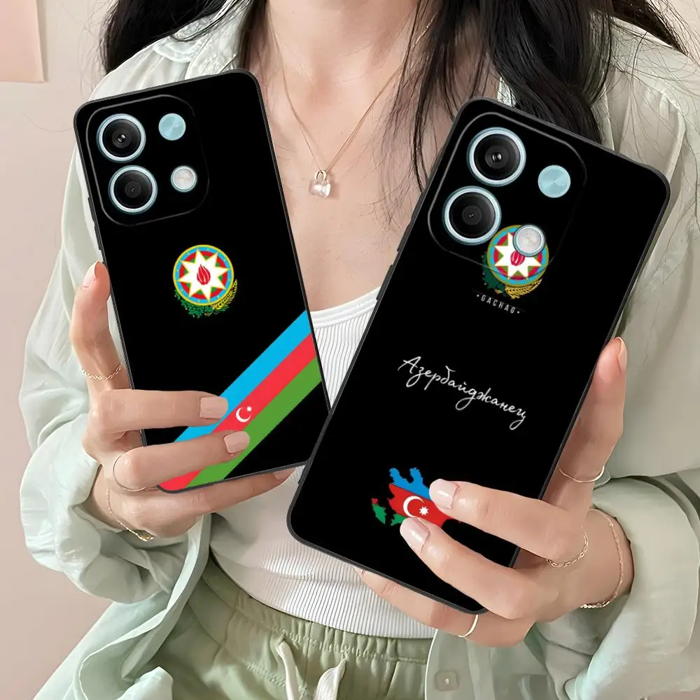 أذربيجان العلم قضية الهاتف المحمول ل Xiaomi Redmi ملاحظة 14 13 12 11 S برو زائد 4G 5G اللون الطباعة غطاء غطاء الهاتف الذكي #3