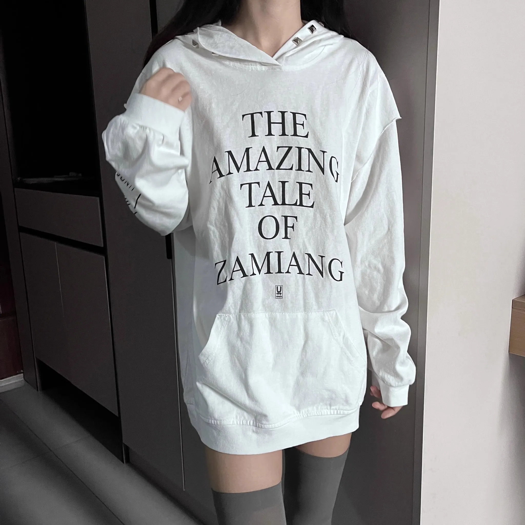 2025 Undercover Amazing White Rivet high srteet Hoodie WY1109