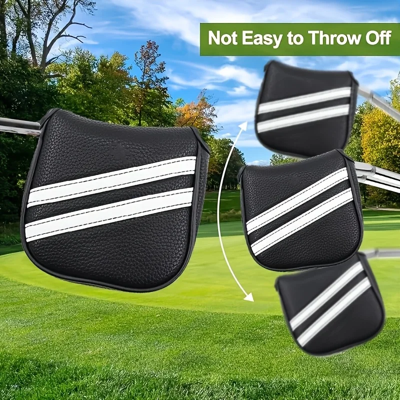 1pc mallet de golfe putter cabeça capa protetor fechamento magnético mallet putter cobre para df3 putter etc. ( 5,1''x5,5''')