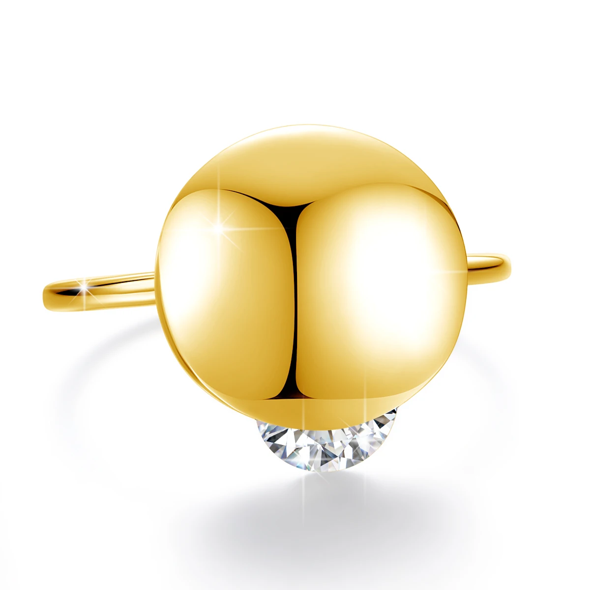  925 Silber 1CT Moissanit Muschelringe für Frauen 18K Goldfarbe Kleine Offene Ringe Damenschmuck Hochzeitsgeschenke Neu Trendig – Detail 3