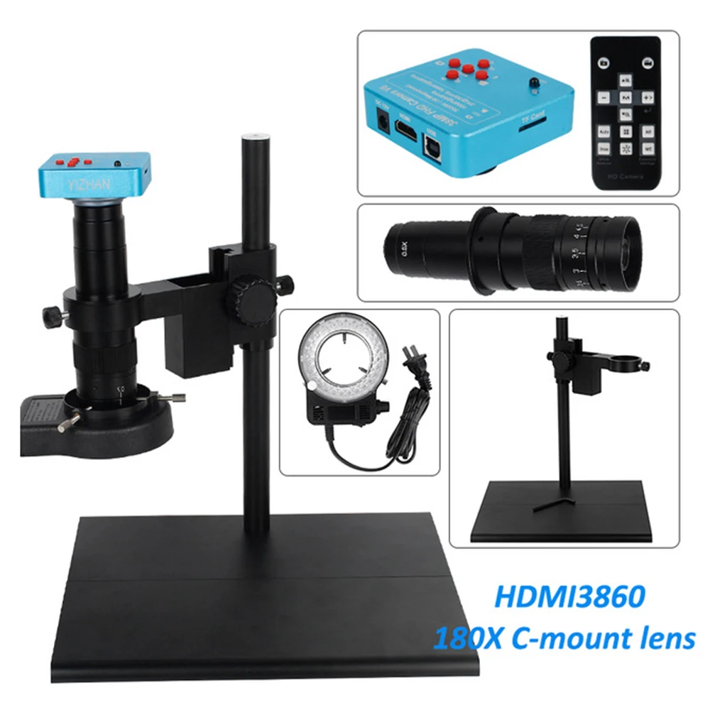 38MP USB Microscope Camera 180X Industry Digital Video Microscoep Kit For Profession PCB Soldering Repaire