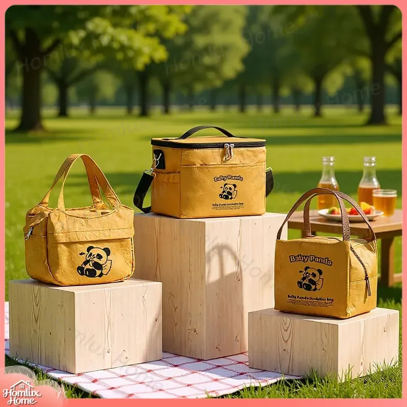 Large Capacity Thermal Insulation Lunch Box Bag for Kids Adults Bento Bag Portable Aluminum Foil Lunch Bag Thickened Food