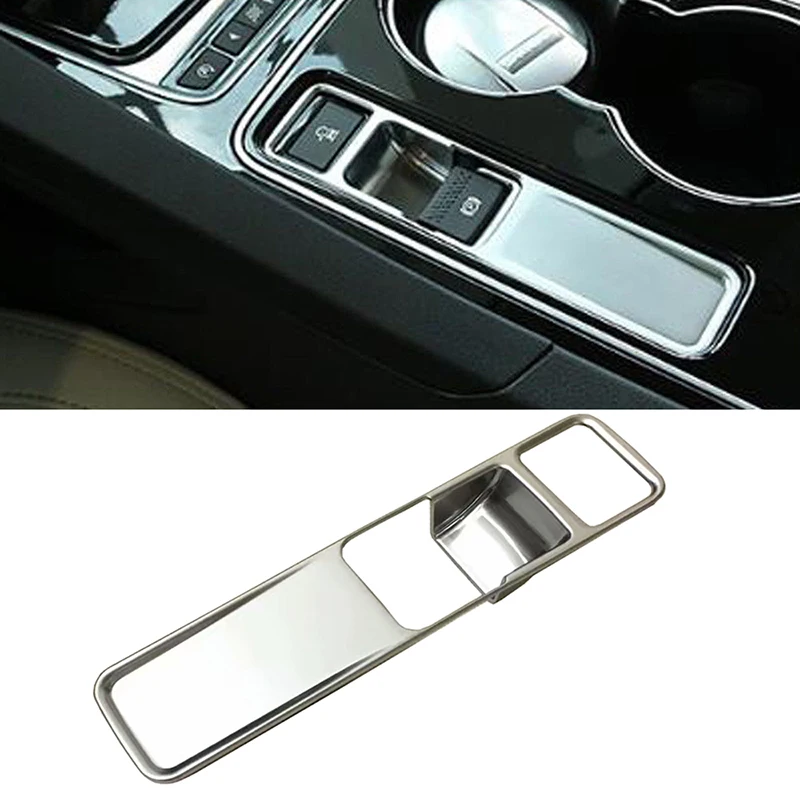 For Jaguar F-PACE 2016 2017 2018 ABS Chrome Interior Electronic Parking Handbrake E-brake Button Knob Trim