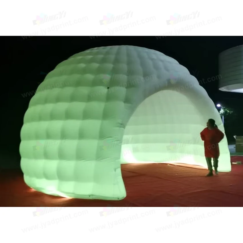 Outdoor Party Event White 420D Oxford Fabric Inflatable Igloo Dome Tent inflated Canopy Marquee with LED lighting