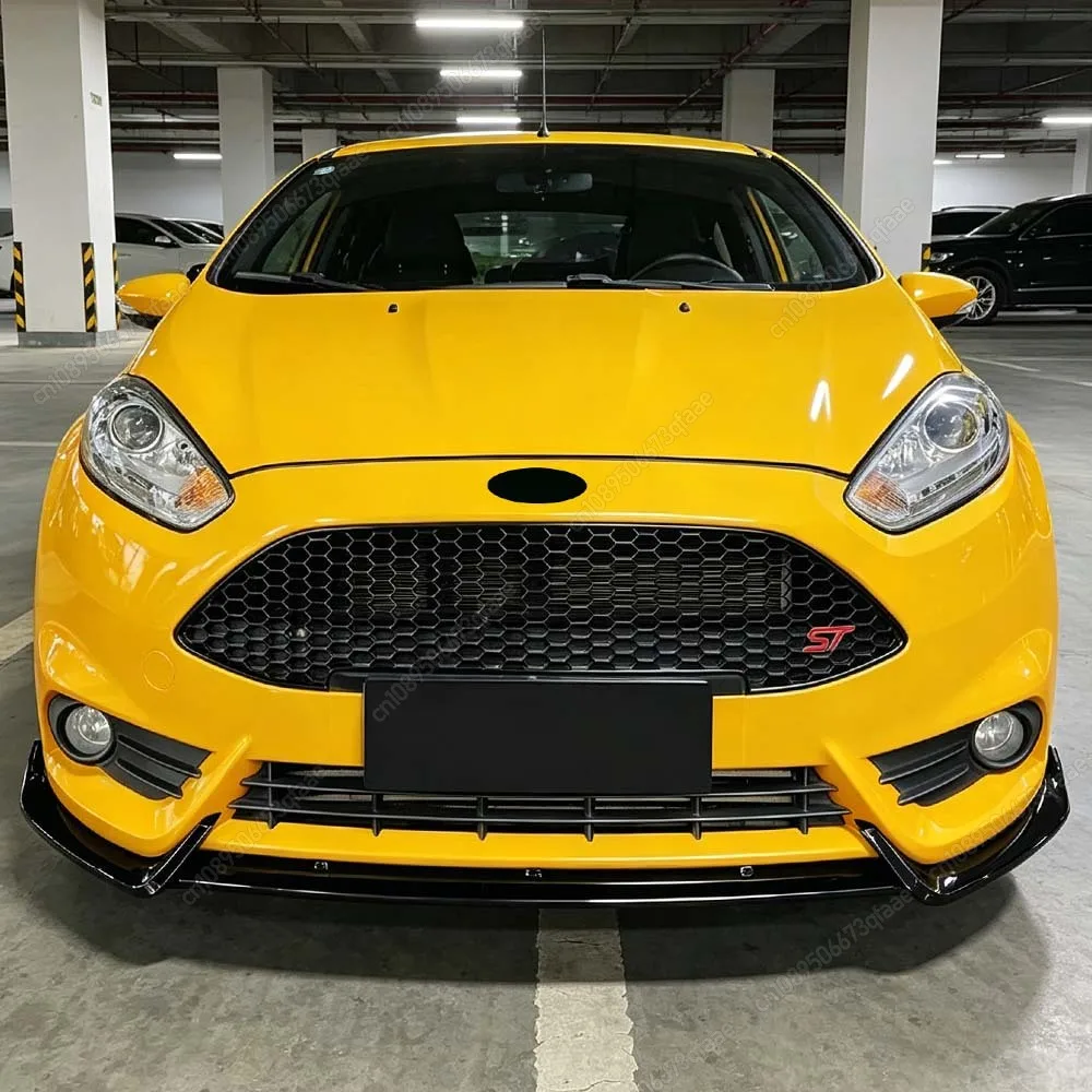 Car Front Bumper Splitter Lip For Ford Fiesta MK6 ST 2012-2017 Glossy Black / Carbon Look ABS Spoiler Diffusers Body Kits Tuning view 3