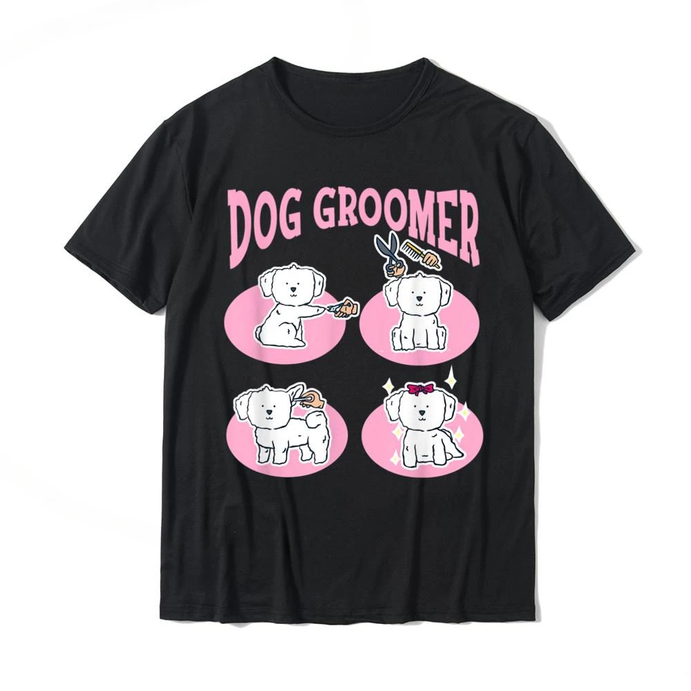 Summer harajuku Maltese Puppy Dog Funny Cute Pet Grooming Spa Dog Groomer Personalized Top T-Shirts For Men Cotton Tops Shirt