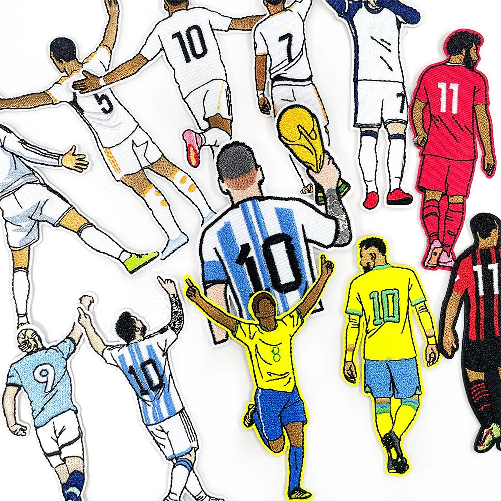 Soccer Embroidered Patches Fabric Football DIY T-shirt Backpacks Decoration Iron on Patch Craft