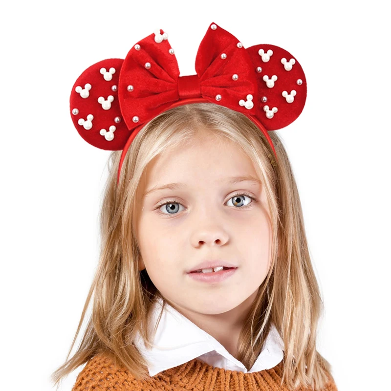 2026 Damen 3,3" Samt-Mausohren-Stirnband für Mädchen, weiches Schmetterlingsknoten-Stirnband, Halloween-Party, Weihnachts-Haaraccessoires – Detail 12