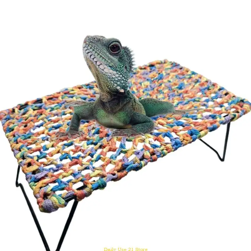 Crocheted Hammock Habitat Climbing Lizards,Geckos Climbing Rectangle Bed