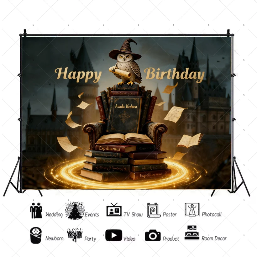 Hogwarts Magic Academy Theme Birthday Party Decoration Harry Potter Kids Gift Backdrop Baby Shower Supplies Photography Props view 3