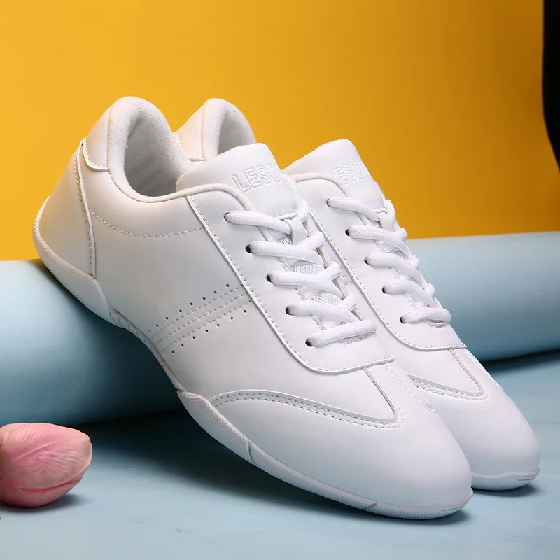 Zapatillas deportivas para niños y mujeres, zapatos blancos de competición para entrenamiento de Fitness y baile