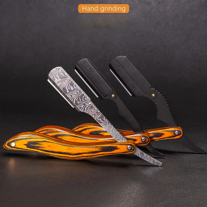 مقبض خشبي شفرة حلاقة اللحية ماكينة حلاقة خشب الورد أضعاف الفولاذ المقاوم للصدأ ماكينة حلاقة اللحية حلاقة الوجه المحمولة ماكينة حلاقة قابلة للطي