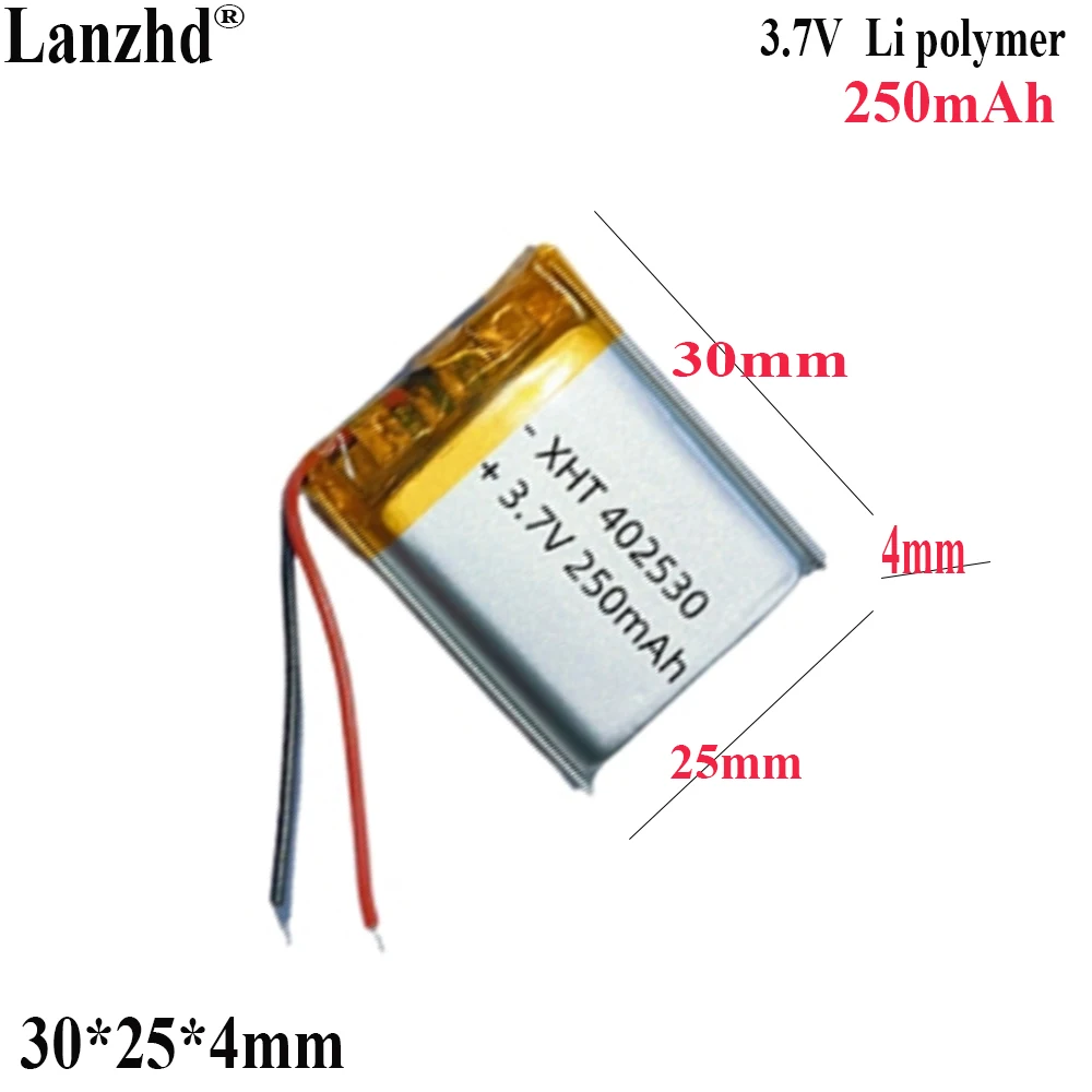 

3.7V Li Polymer lithium battery For Electronic weighing instrument Pet water dispenser face steamer battery 250mAh 402530