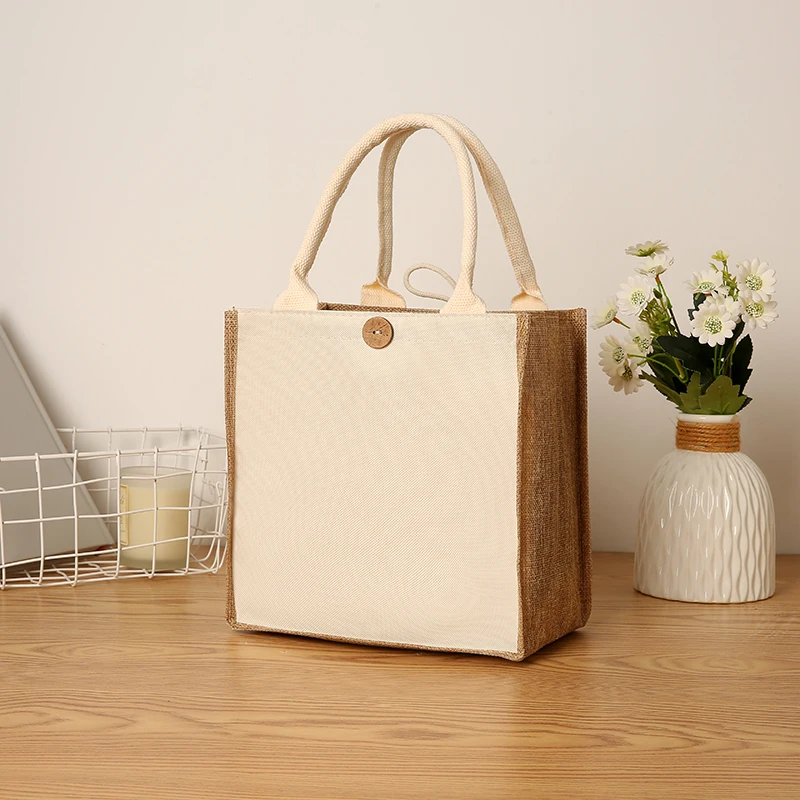 

Simple solid color student thickened handbag lunch bag fashionable canvas handbag daily outing commuting bag