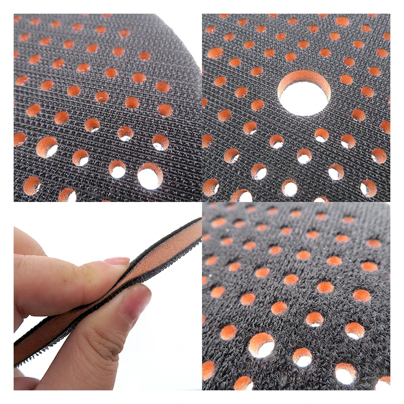 6 Inch 181 Holes Hook Loop Interface Pad Sponge Multi-Air Foam Protector Polishing Pads for Random Orbital Sanders Backing Plate