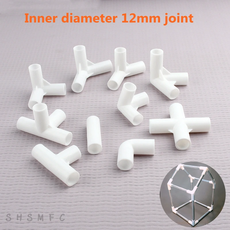 2-20PCS Plastic Inner Diameter 12mm Adapter Hydroponic Frame Connectors Wardrobe Fittings Shelf Mosquito Net Support DIY