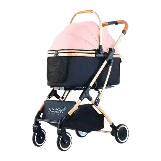 Portable Wholesale Cat Dog Stroller With Storage Basket Foldable Lightweight Dog Carrier Trolley Jogging Pet Travel Outdoors Dog