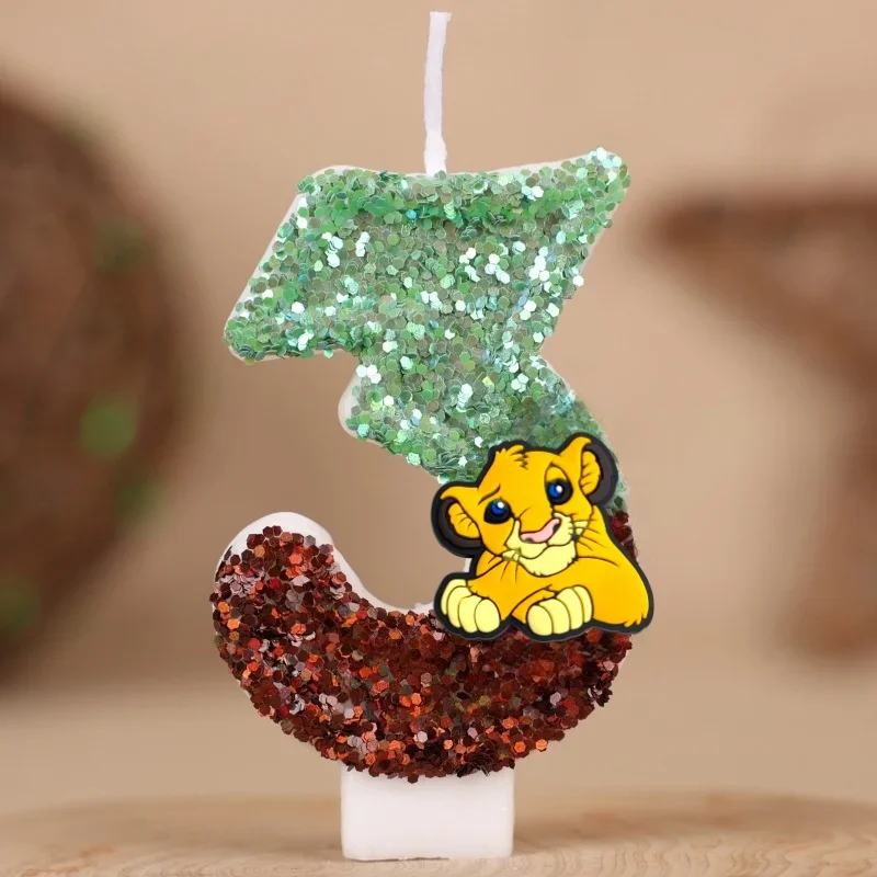 Cartoon The Lion King Simba Digital Candle Number 0-9 Kids Birthday Cake Decoration Supplies Anime Party Accessories Supplies view 2
