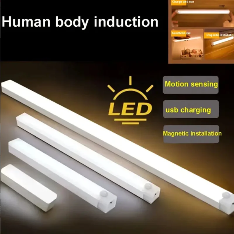 Cabinet Staircase Backlight Wireless LED Night Light Motion Sensor Light Closet Night Lamp For Kitchen Bedroom Detector Light