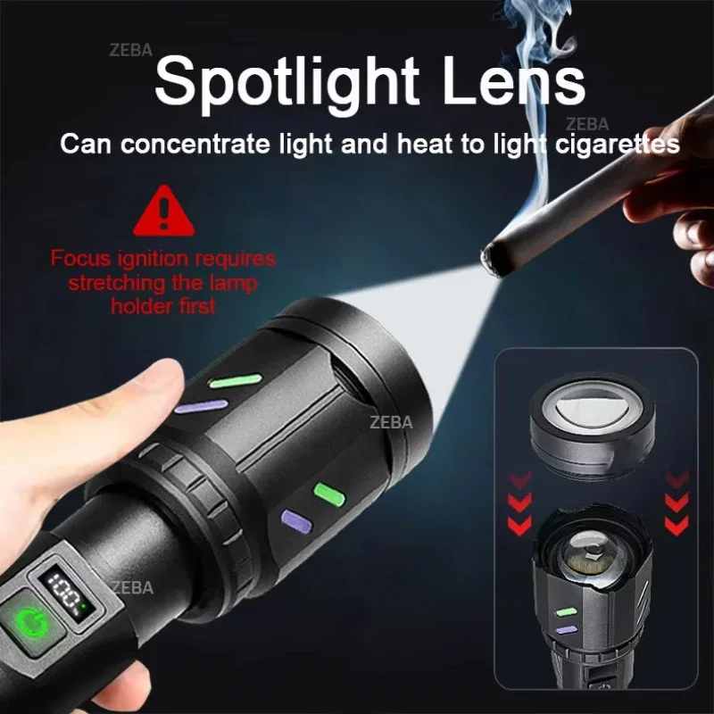 New High Power Windproof Fire Starting Flashlight Rechargeable Tactical Firestarter Torch Focused Light Source Can Light A Flame