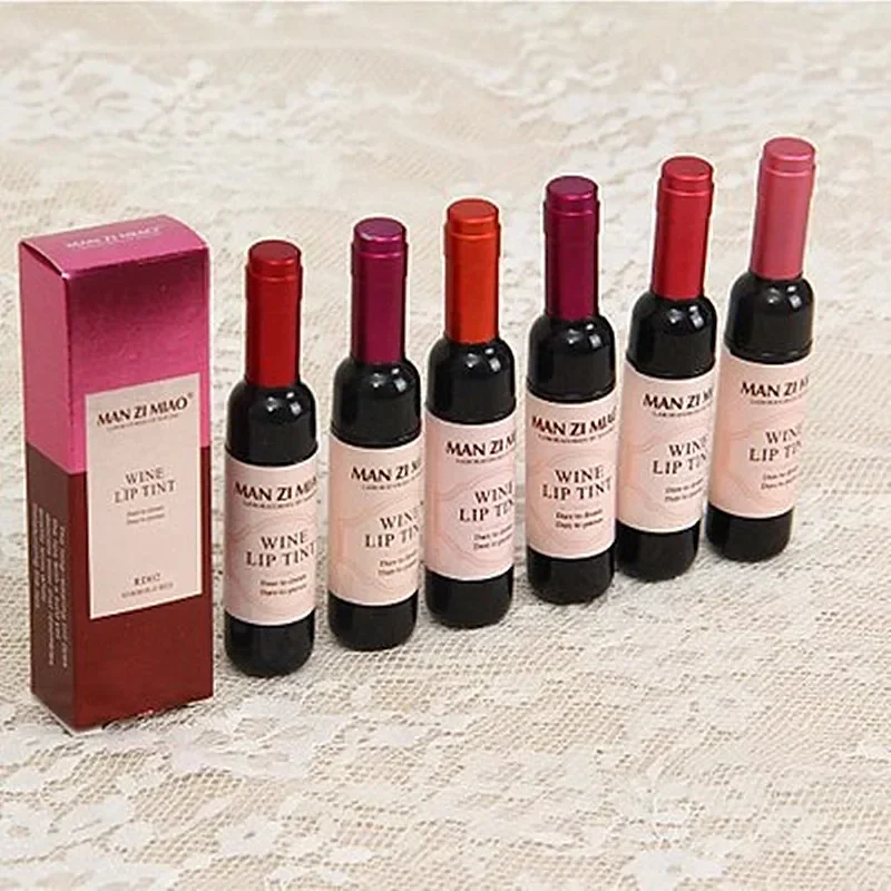 2022 New Arrival Wine Red Korean Style Lip Tint Baby Pink Lip For Women Makeup Liquid Lipstick Lip gloss red lips Cosmetic